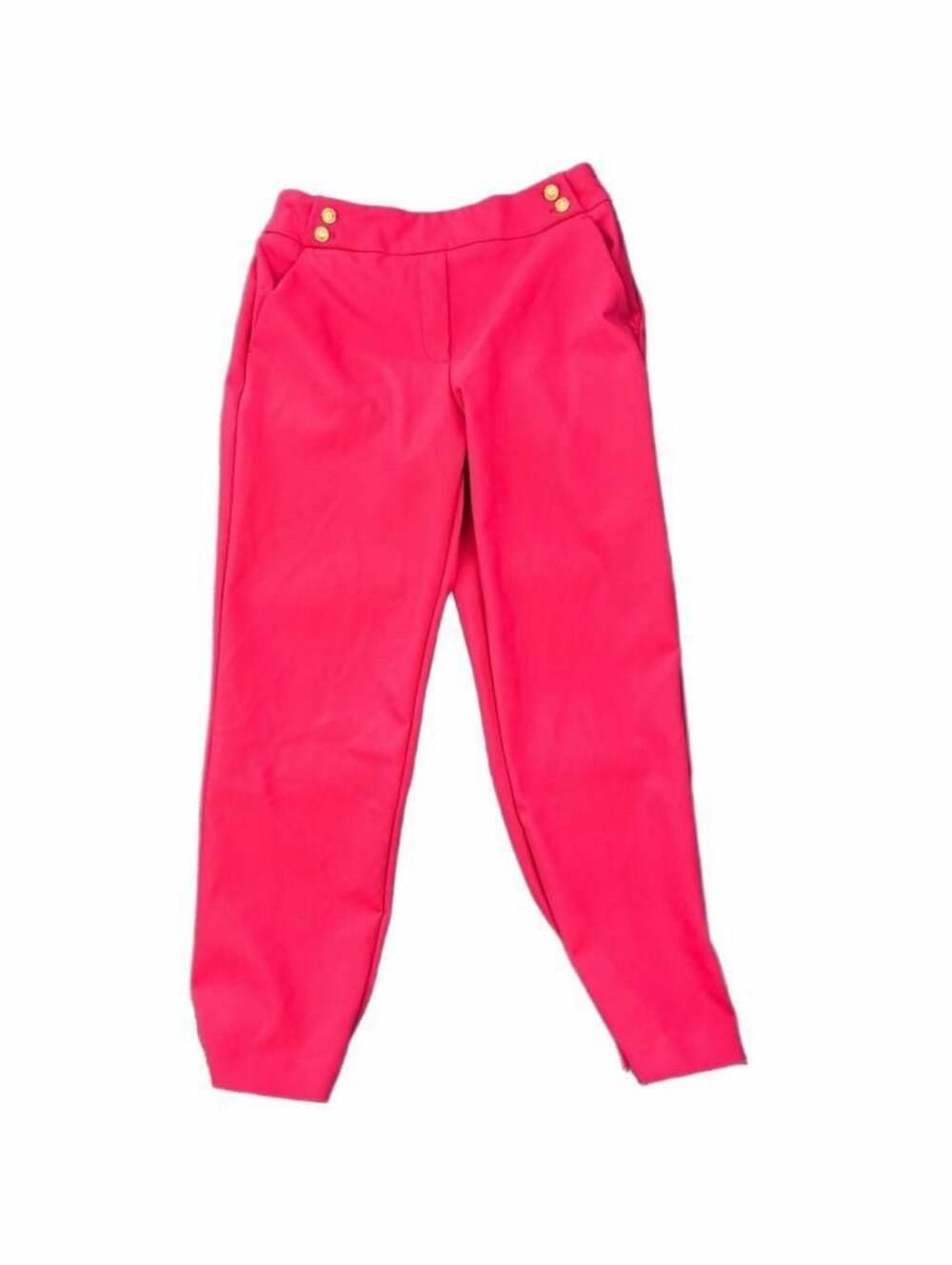 Rachel Zoe Hot Pink Ankle Pants Trousers with Gold Button Details Size 8